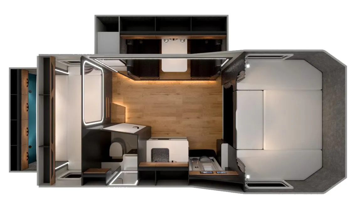 Planta baixa do Motorhome HERON — Dual Slider